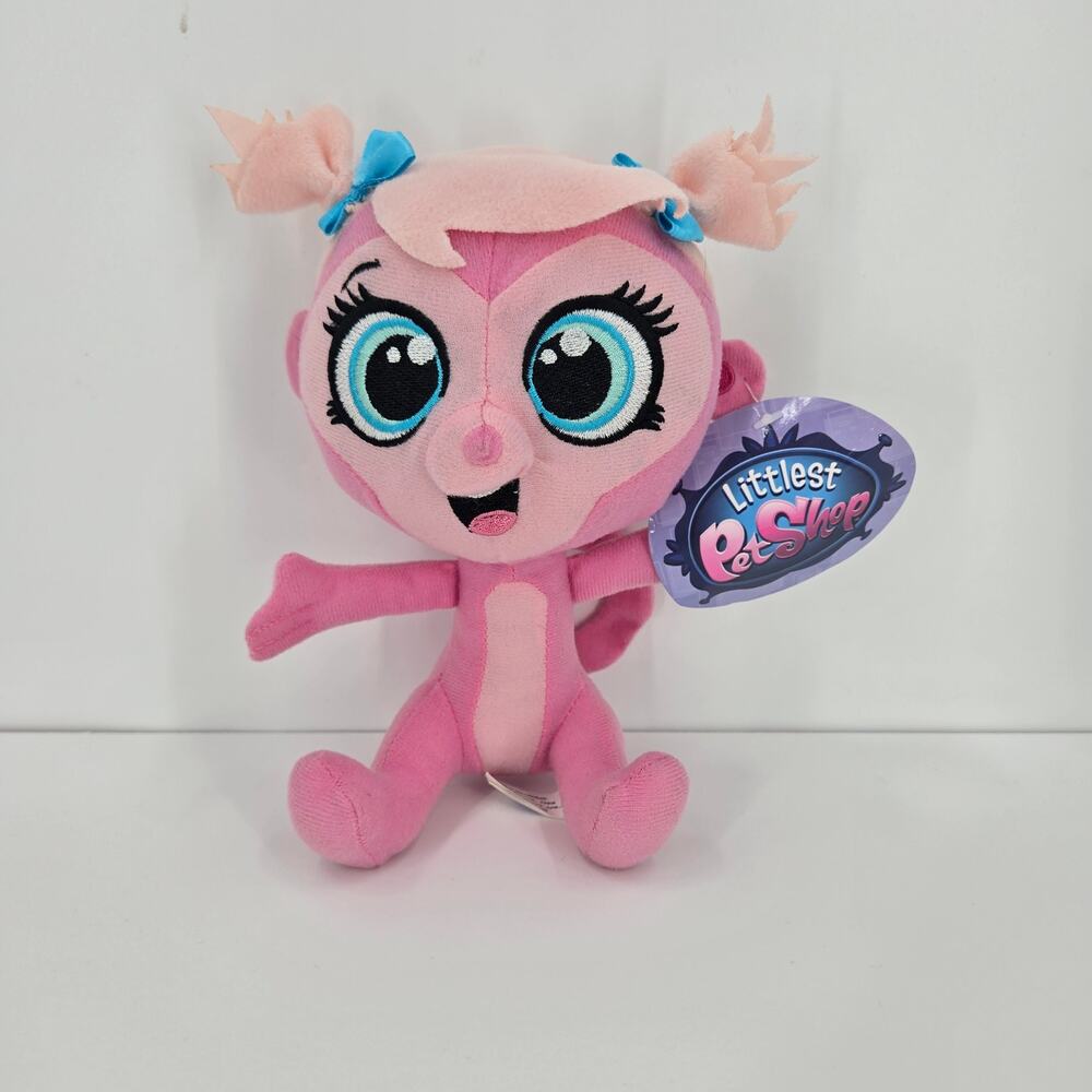 Littlest Pet Shop pink Minka Mark Monkey stuffed animal plush 7” Toy Factory